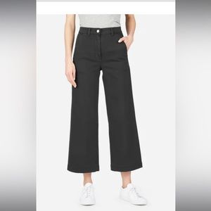 Everlane wide leg crop pant black size 4